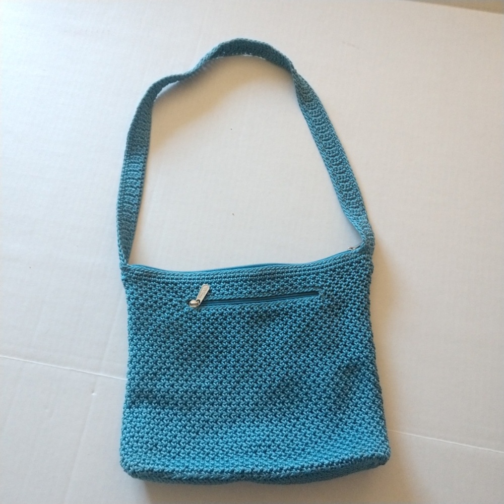 The Sak Purse Blue Crochet Shoulder Bag